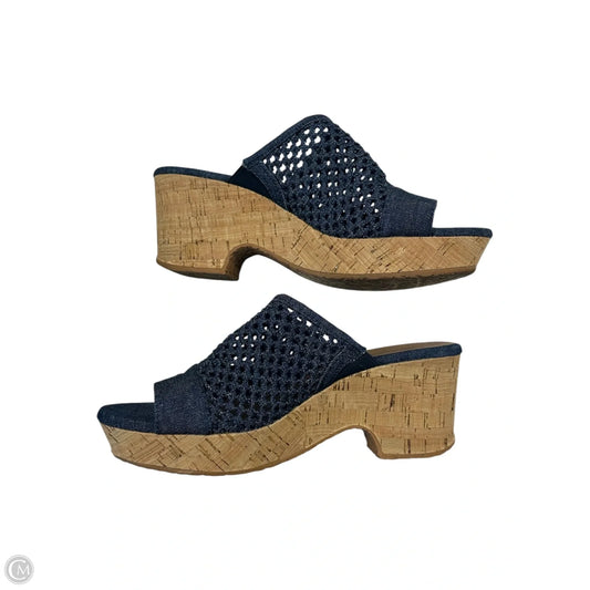Shoes Heels Wedge By Bare Traps In Blue Denim, Size: 8
