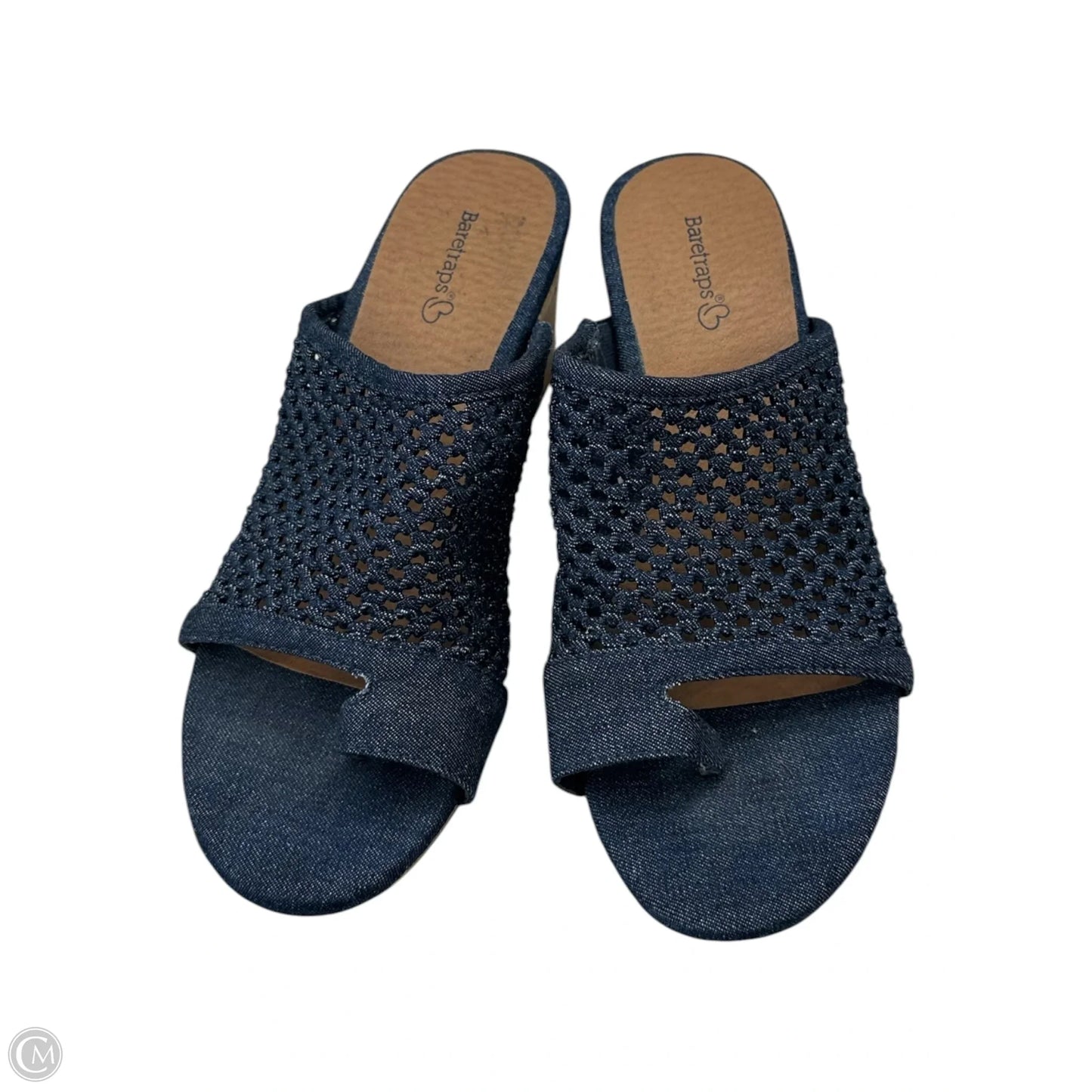 Shoes Heels Wedge By Bare Traps In Blue Denim, Size: 8