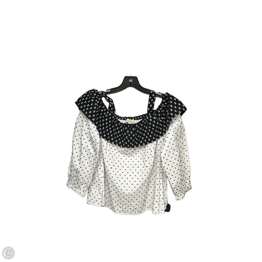 Top Long Sleeve By Loft In Black & White, Size: S