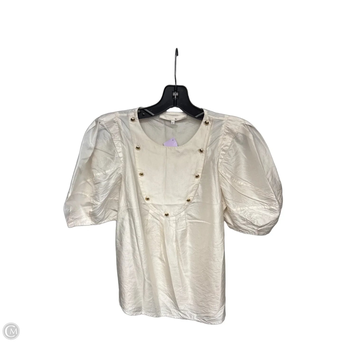 Top Short Sleeve By Clothes Mentor In Cream, Size: 2