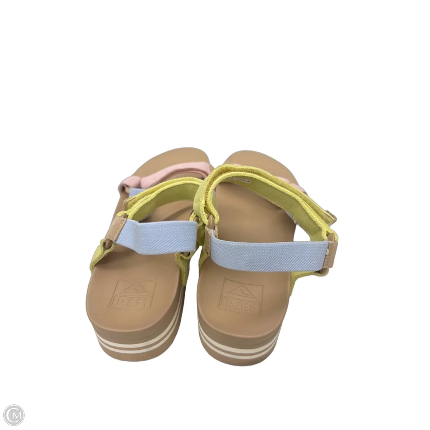 Sandals Flats By Reef In Pink & Yellow, Size: 10