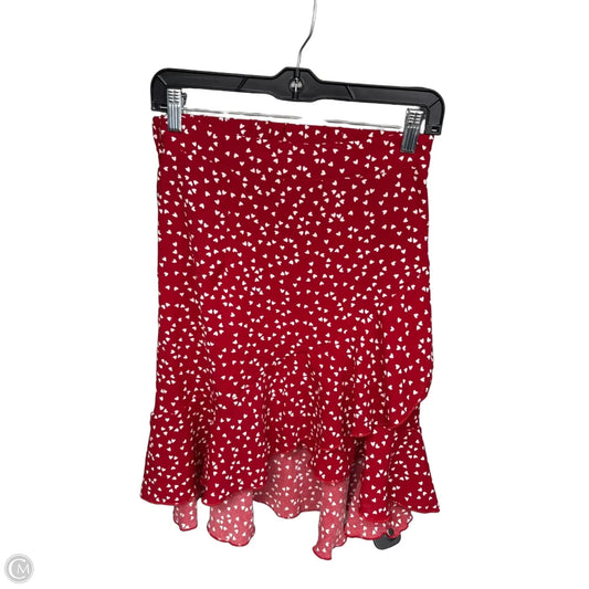 Skirt Midi By Clothes Mentor In Red & White, Size: M