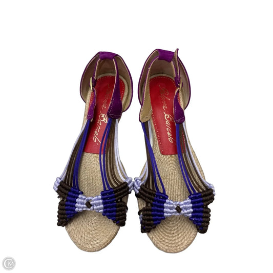 Sandals Flats By Clothes Mentor In Purple & Tan, Size: 6