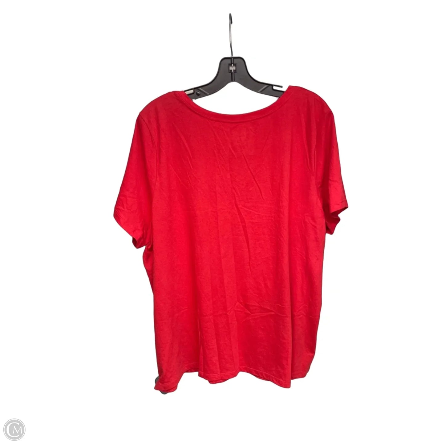 Top Short Sleeve Basic By Ava & Viv In Red, Size: 1x