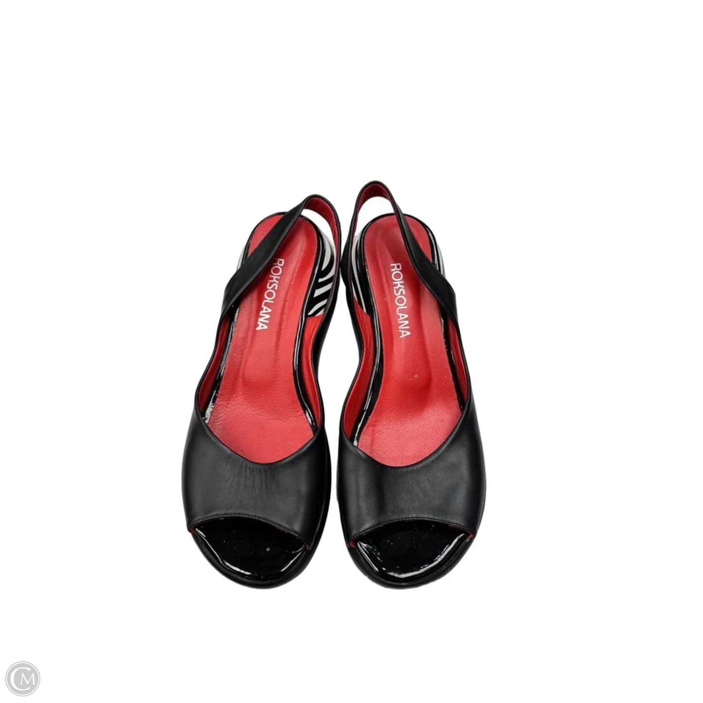 Sandals Heels Block By Clothes Mentor In Black, Size: 8