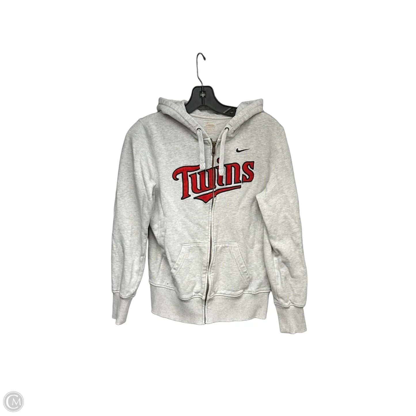 Athletic Sweatshirt Hoodie By Nike Apparel In Grey, Size: S