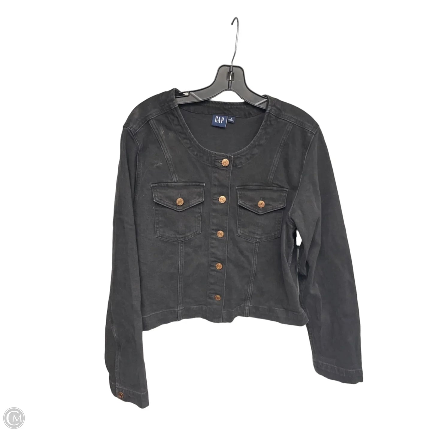 Jacket Denim By Gap In Black Denim, Size: L