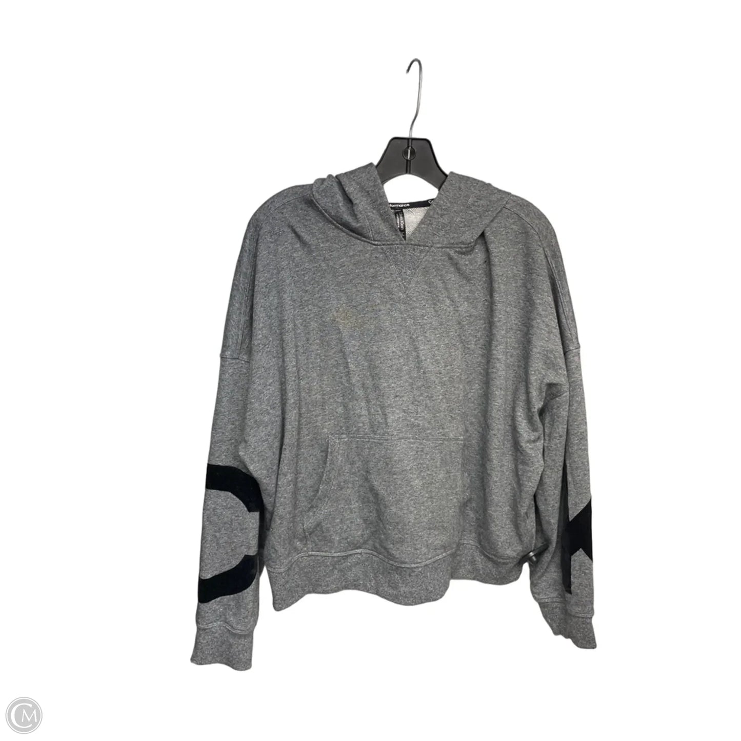 Athletic Sweatshirt Hoodie By Calvin Klein In Grey, Size: L