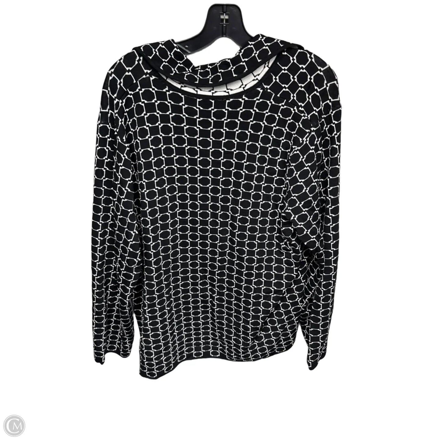 Cardigan By Clothes Mentor In Black & White, Size: 2x