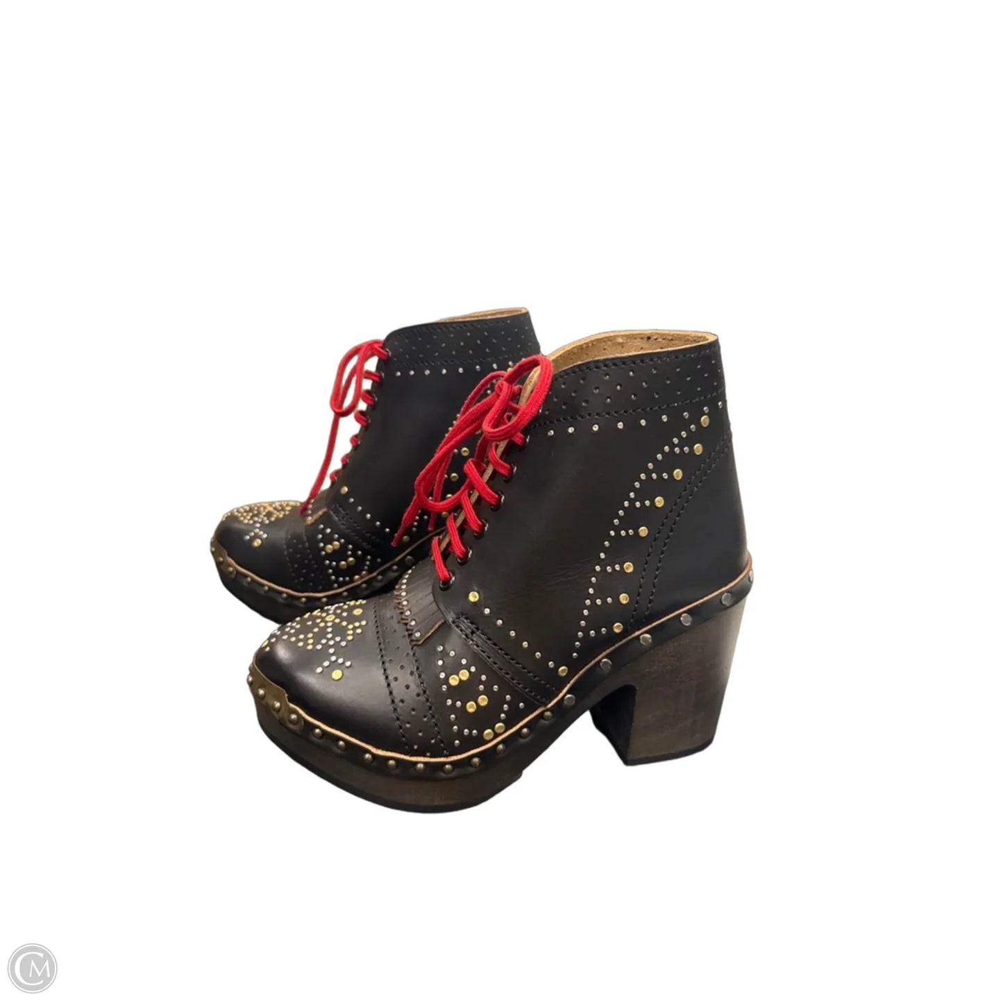 Boots Luxury Designer By Burberry In Black & Red, Size: 6