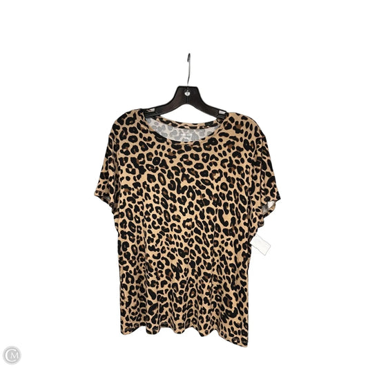 Top Short Sleeve By Nine West In Animal Print, Size: Xxl