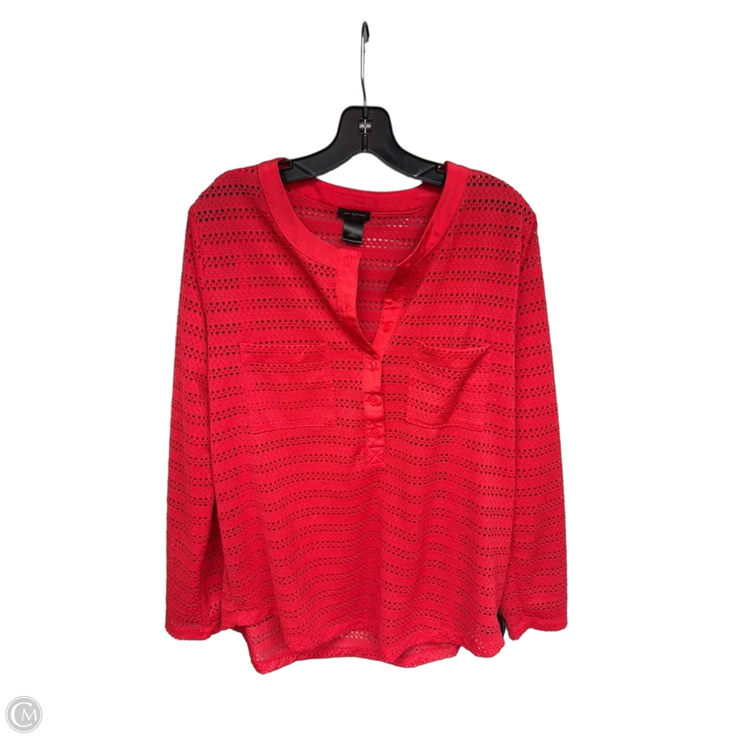 Top Long Sleeve By Ann Taylor In Red, Size: L