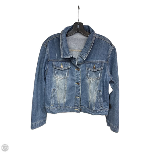 Jacket Denim By Clothes Mentor In Blue Denim, Size: L