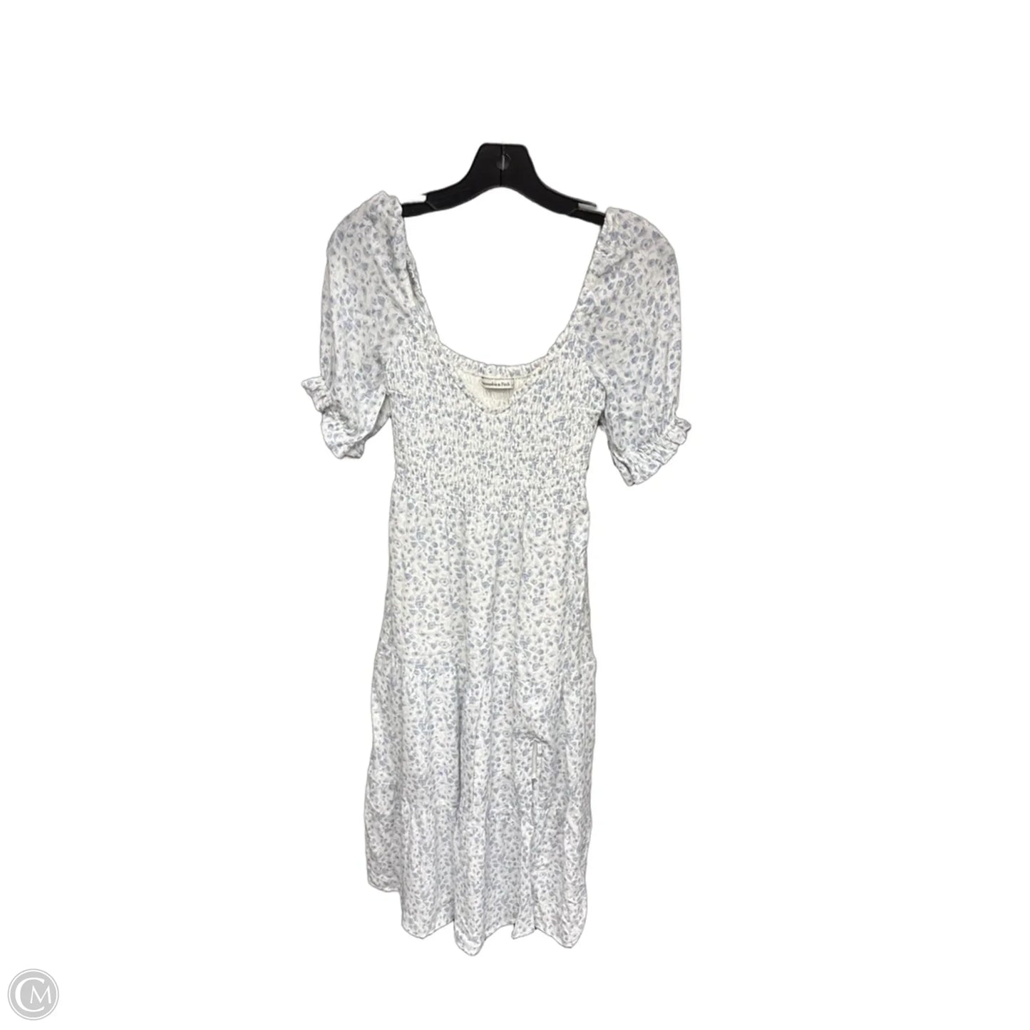 Dress Casual Midi By Abercrombie And Fitch In Blue & White, Size: Xs