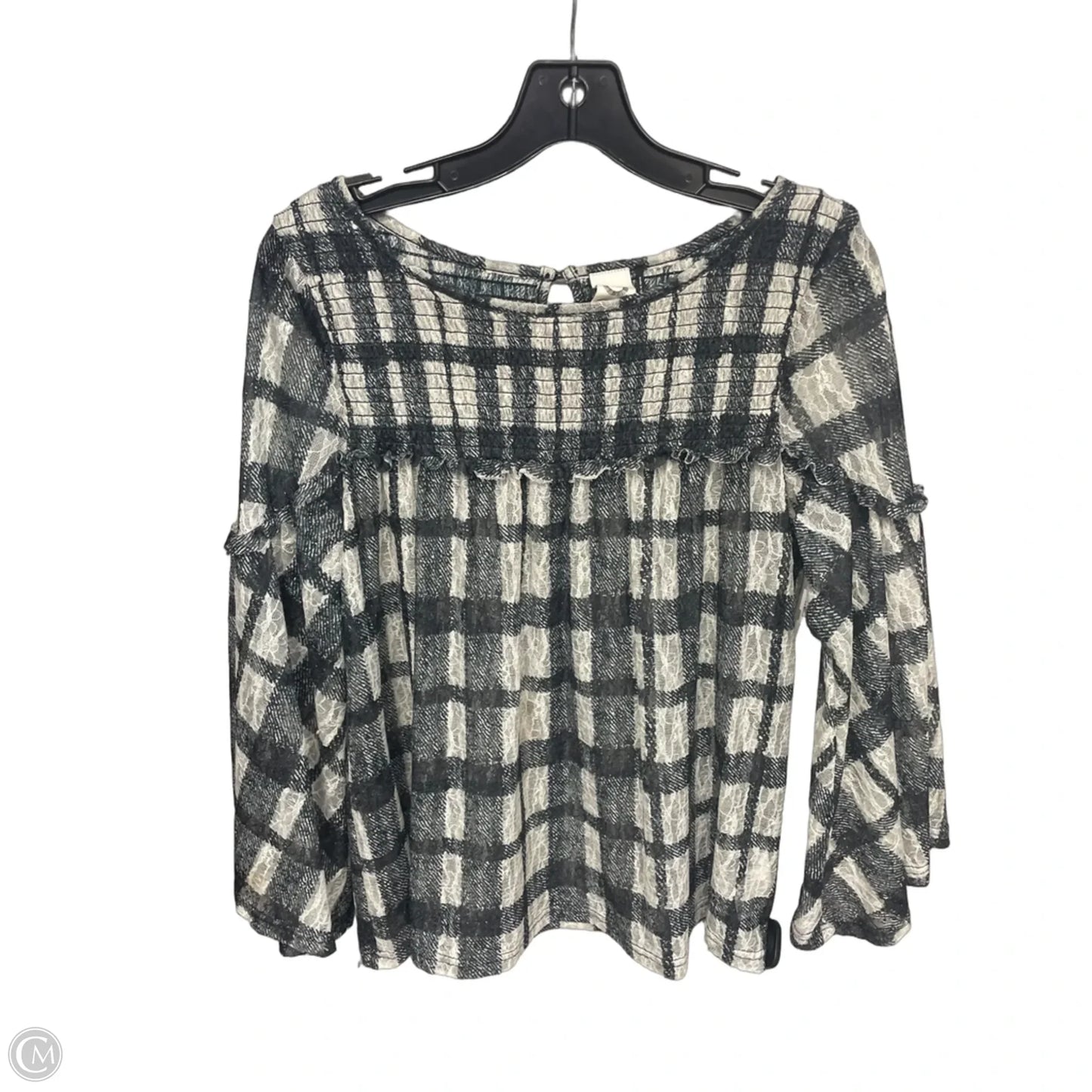 Top Long Sleeve By Akemi And Kin In Black & Cream, Size: M