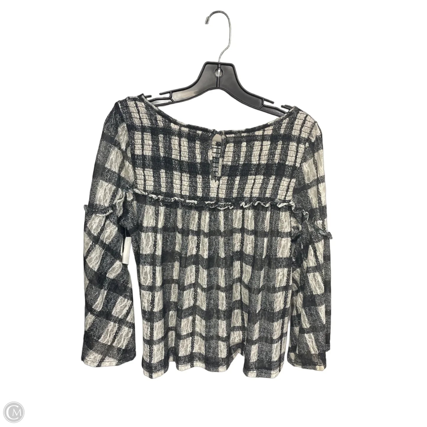 Top Long Sleeve By Akemi And Kin In Black & Cream, Size: M