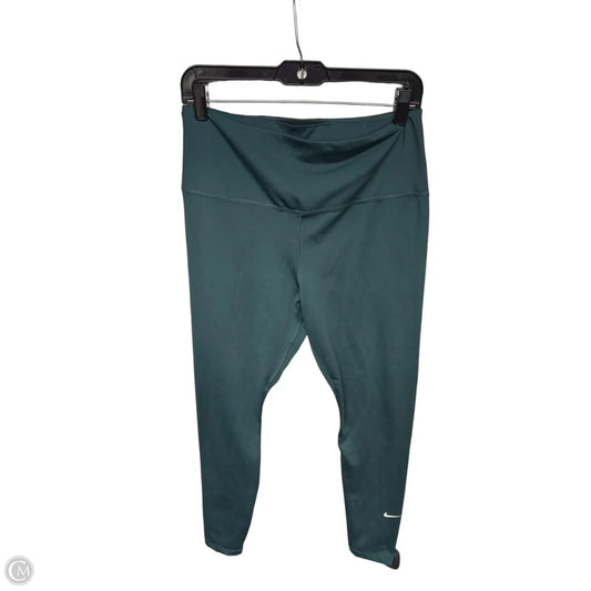 Athletic Leggings By Nike Apparel In Teal, Size: L