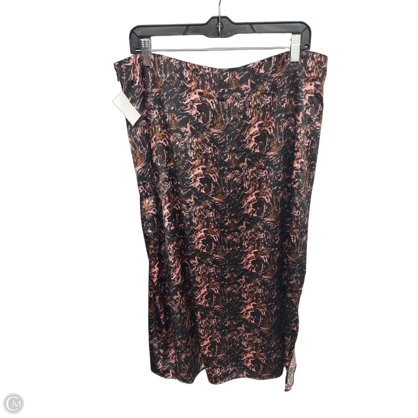 Skirt Midi By Halogen In Black & Pink, Size: Xl