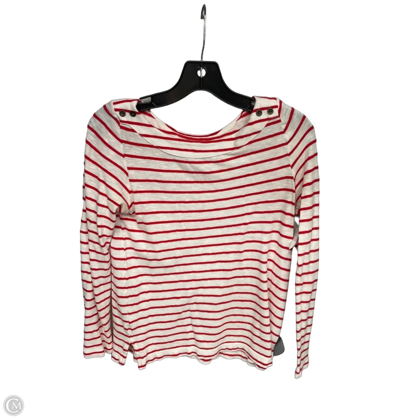 Top Long Sleeve By Loft In Red & White, Size: Xsp
