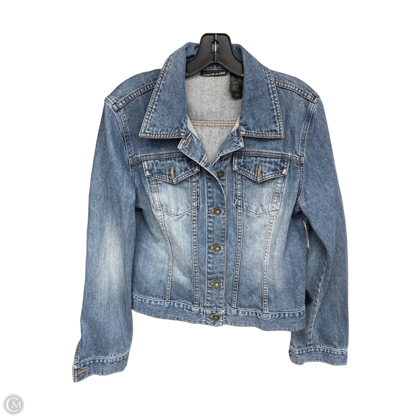 Jacket Denim By Dkny In Blue Denim, Size: Xl