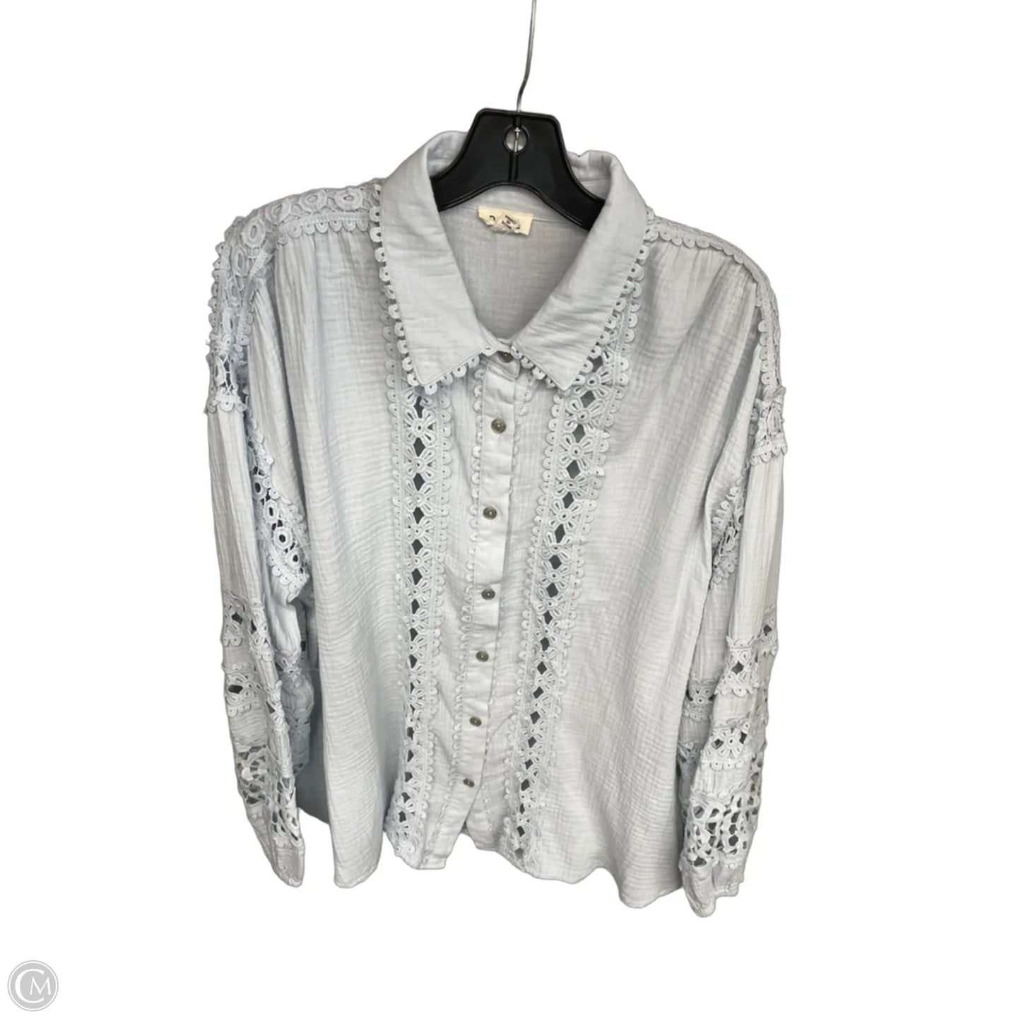 Top Long Sleeve By Pol In Blue, Size: L