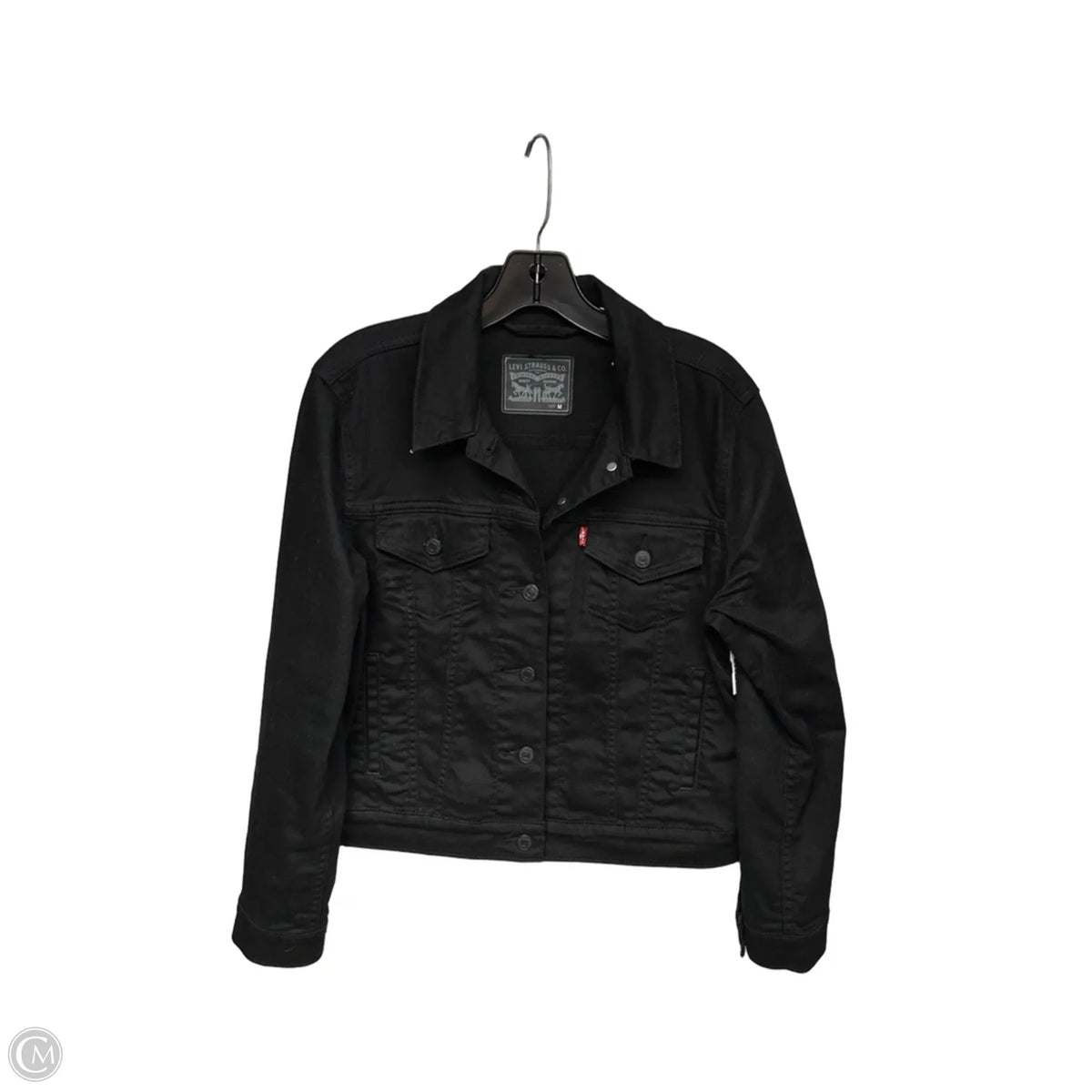 Jacket Denim By Levis In Black, Size: M
