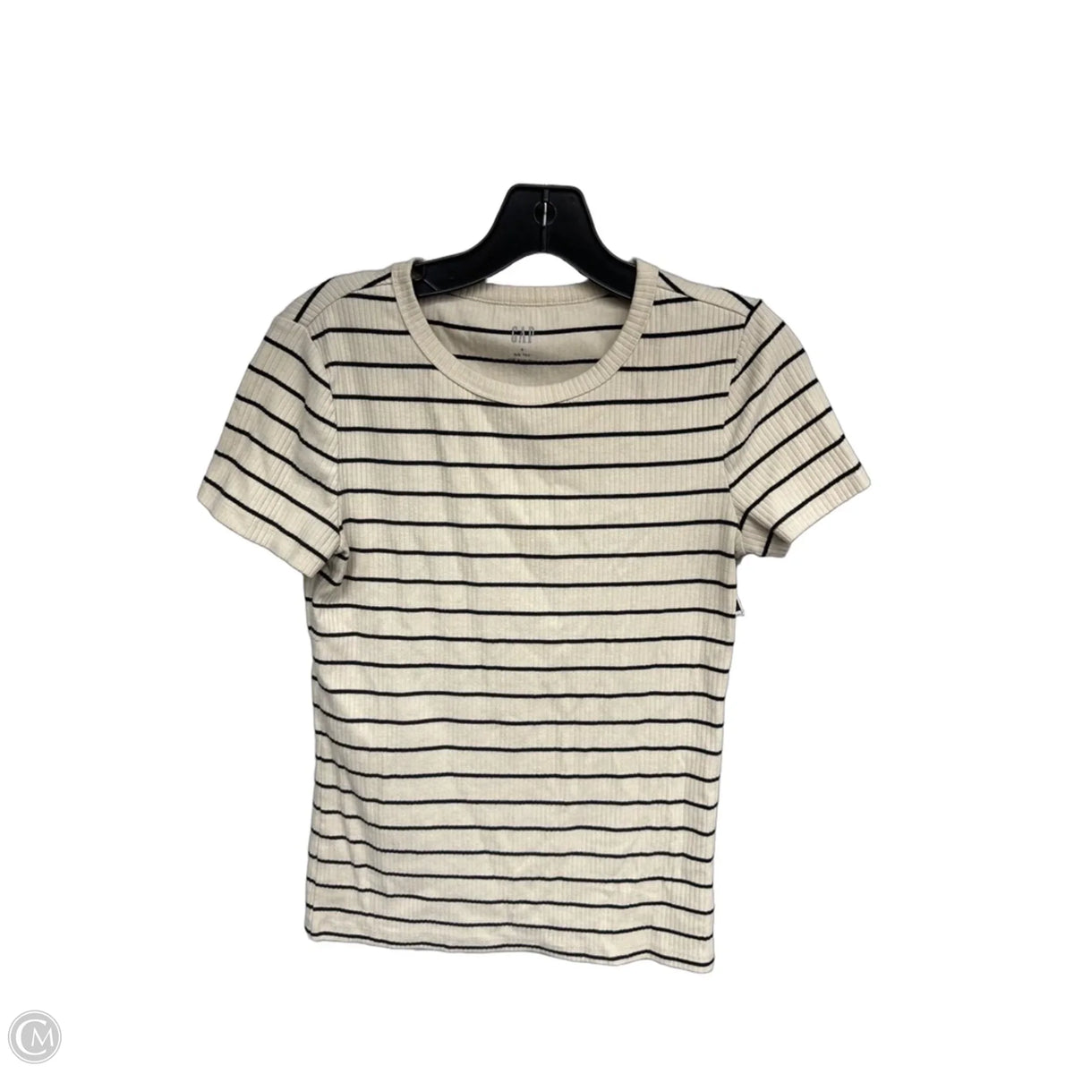 Top Short Sleeve By Gap In Striped Pattern, Size: S