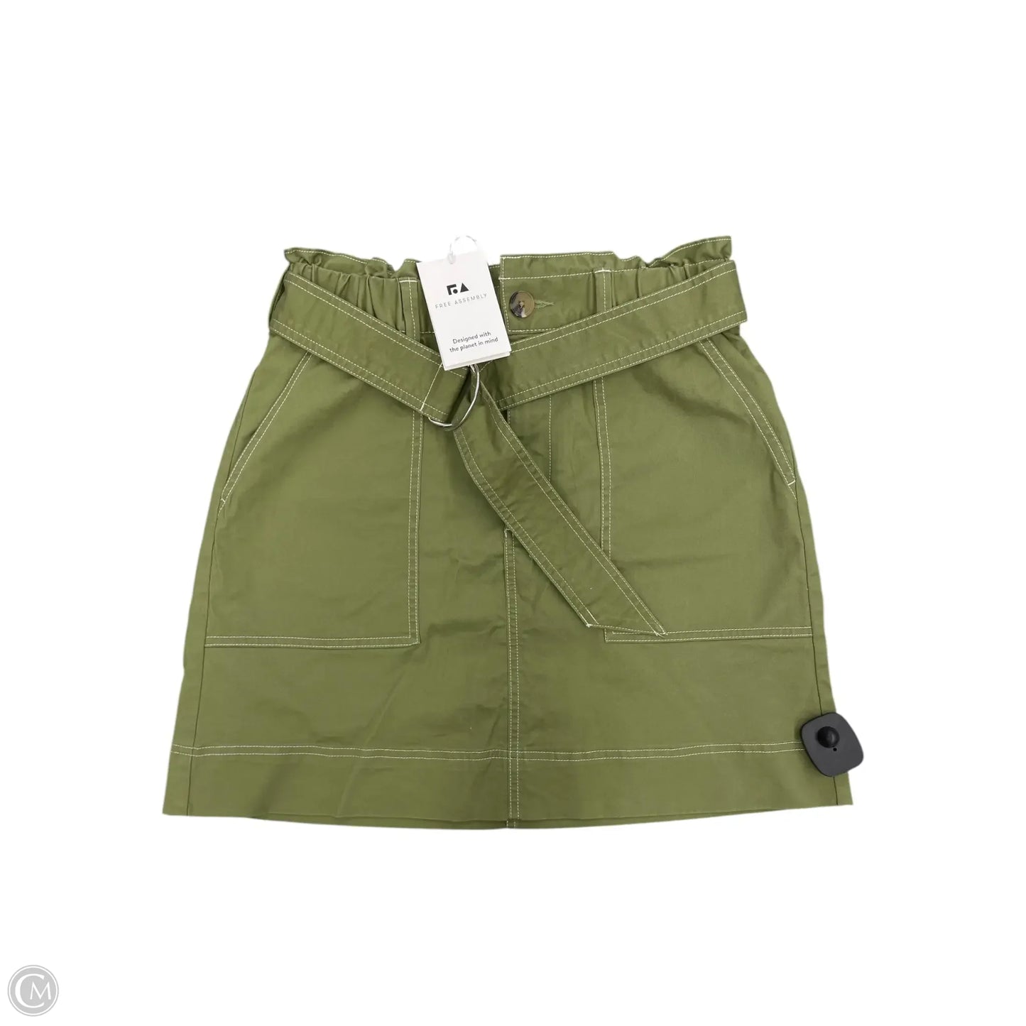Skirt Mini & Short By Free Assembly In Green, Size: S
