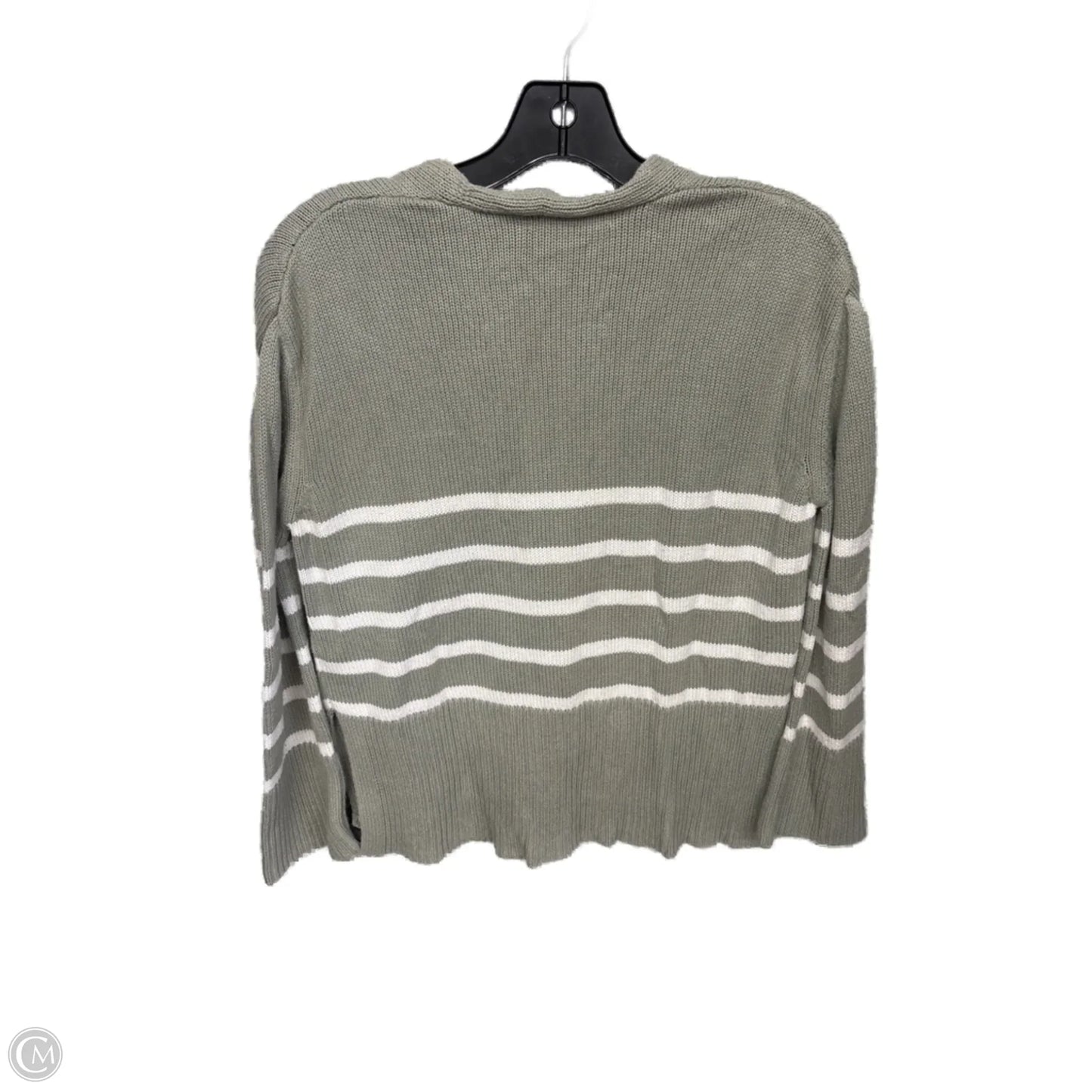 Cardigan By Clothes Mentor In Green & White, Size: Xs