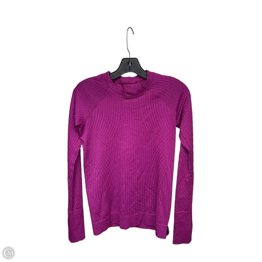 Athletic Top Long Sleeve Collar By Lululemon In Purple, Size: S