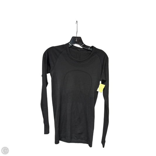 Athletic Top Long Sleeve Collar By Lululemon In Black, Size: 6