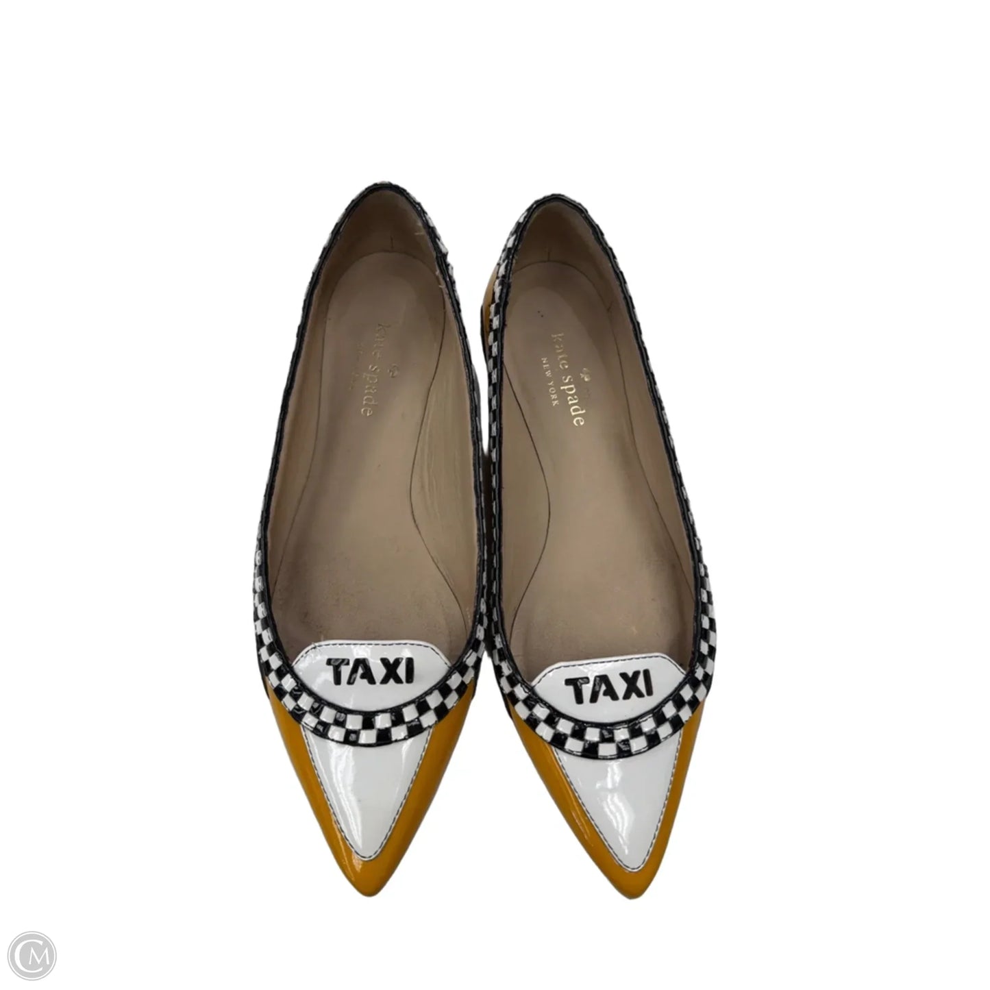 Shoes Designer By Kate Spade In White & Yellow, Size: 6.5