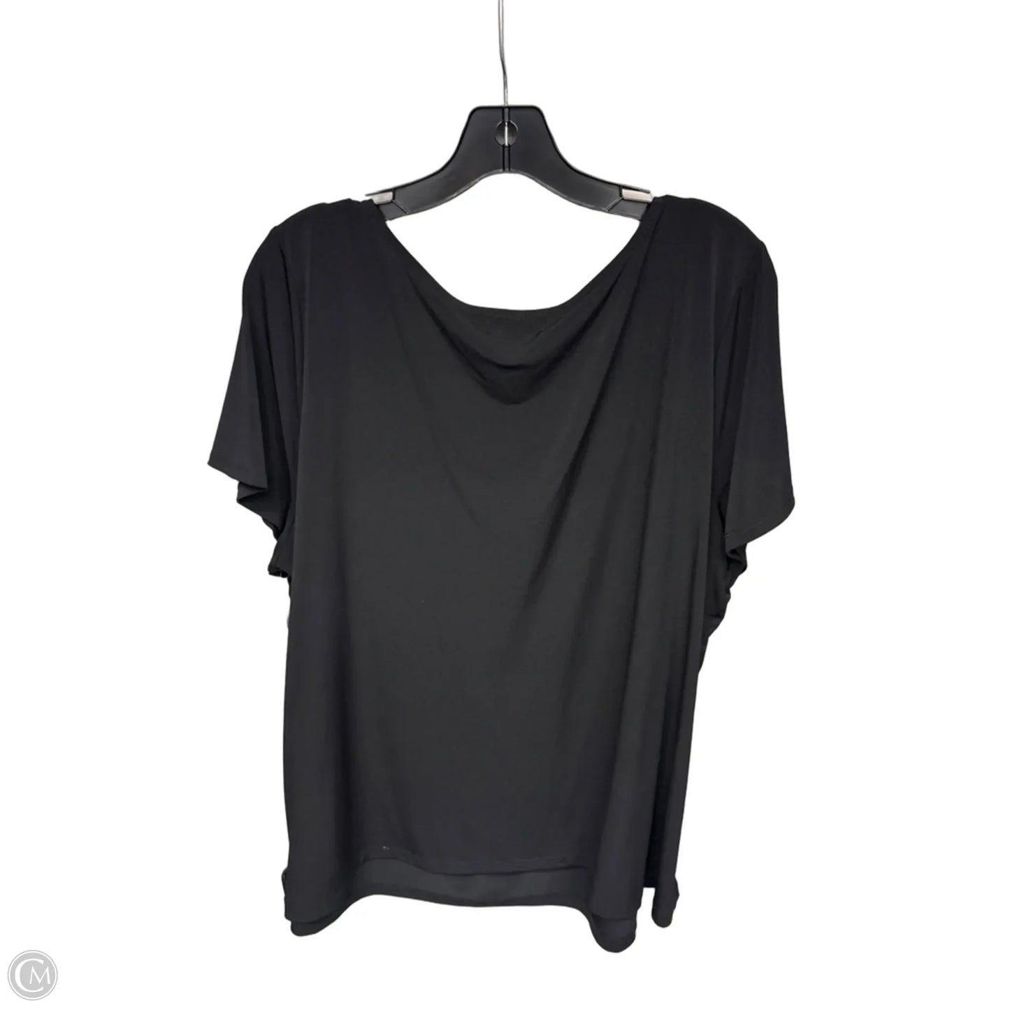 Top Short Sleeve By Liz Claiborne In Black, Size: 3x