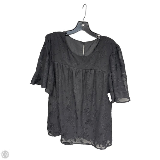 Top Short Sleeve By Clothes Mentor In Black, Size: 2x