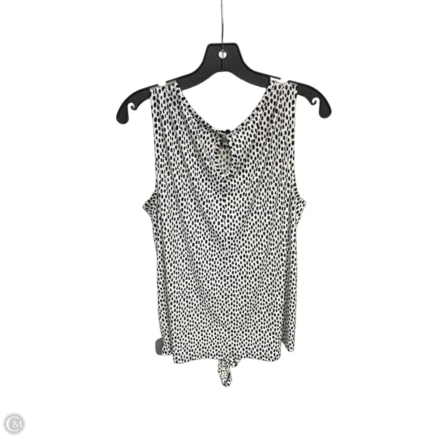 Top Sleeveless By Adrianna Papell In Polkadot Pattern, Size: L