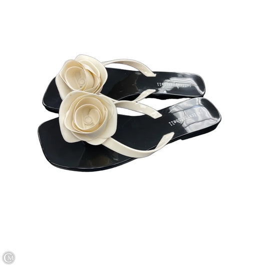 Sandals Flip Flops By Jeffrey Campbell In Black & White, Size: 8