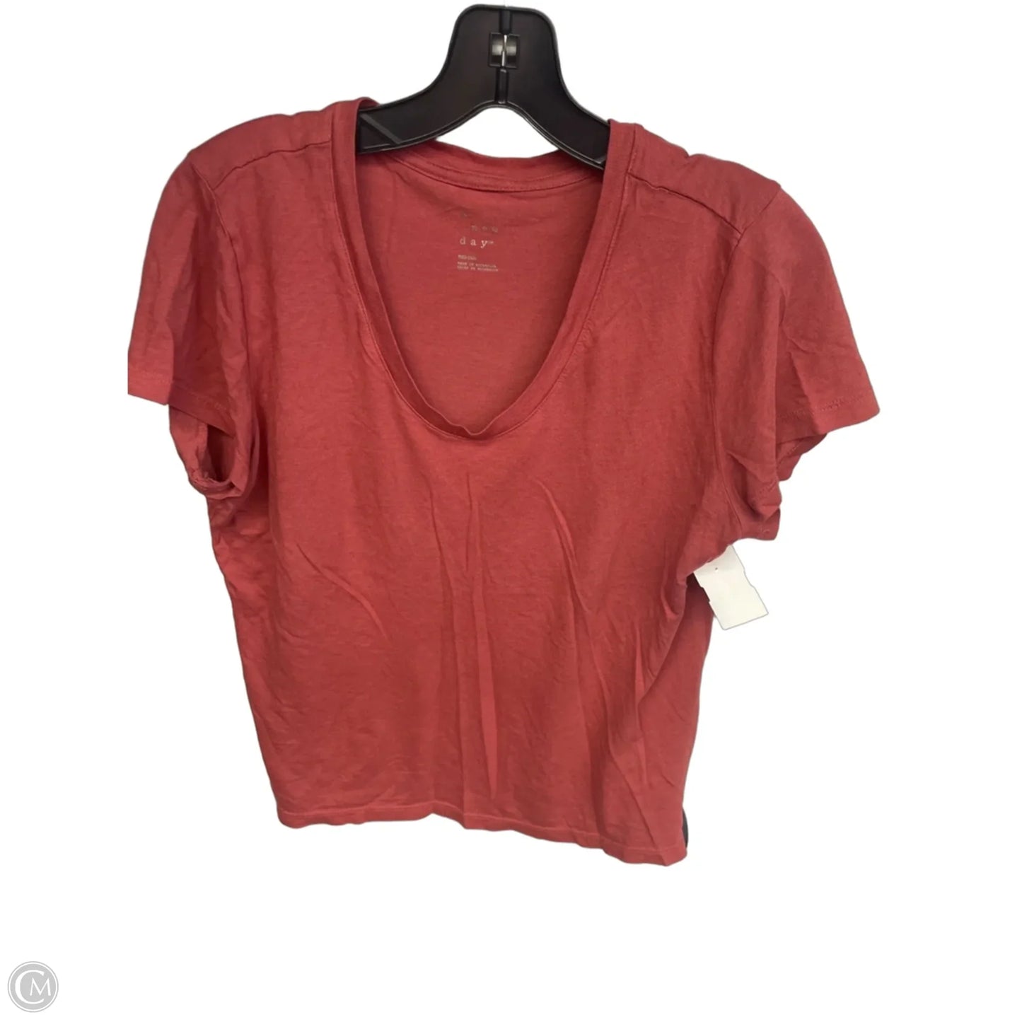 Top Short Sleeve Basic By A New Day In Red, Size: M