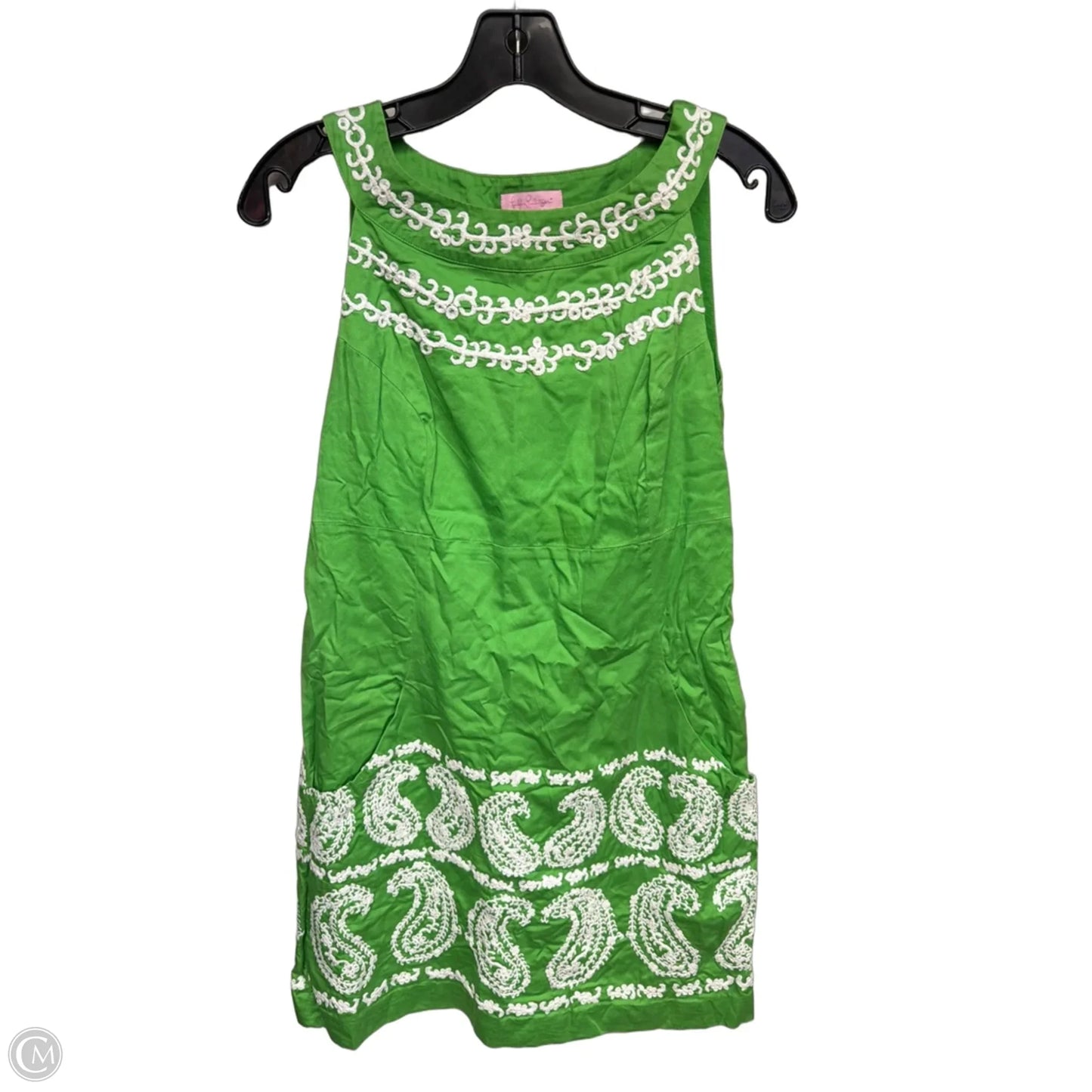 Dress Casual Short By Lilly Pulitzer In Green & White, Size: 4