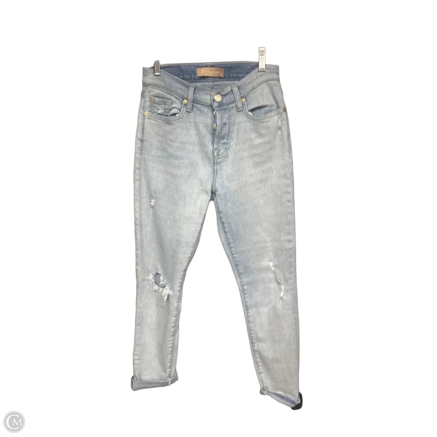 Jeans Straight By 7 For All Mankind In Blue Denim, Size: 0