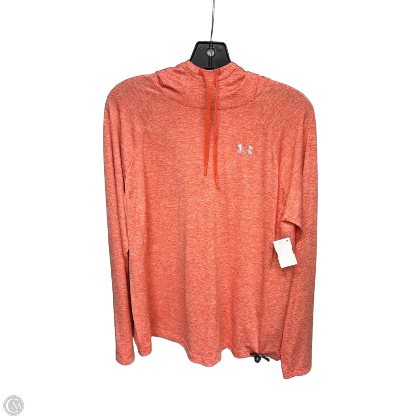 Athletic Top Long Sleeve Hoodie By Under Armour In Orange, Size: Xl