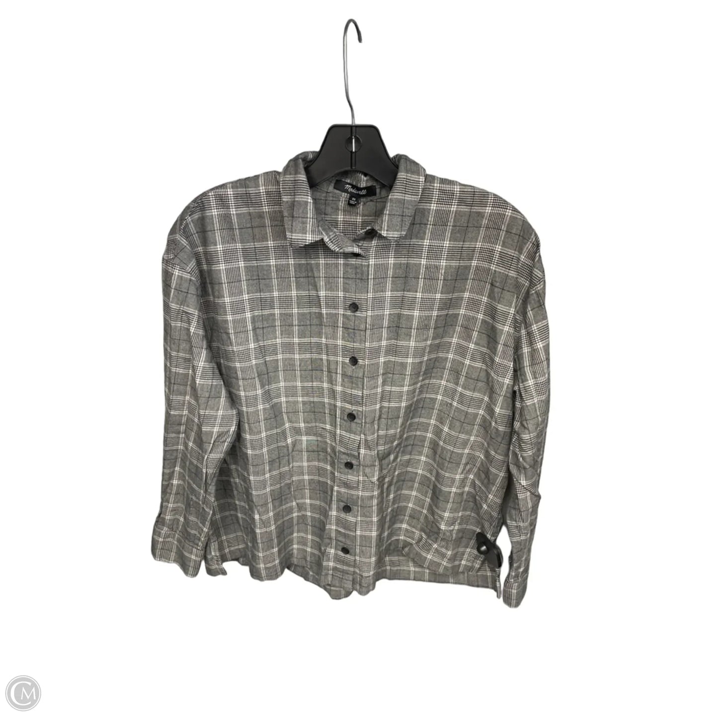 Top Long Sleeve By Madewell In Grey & White, Size: Xs