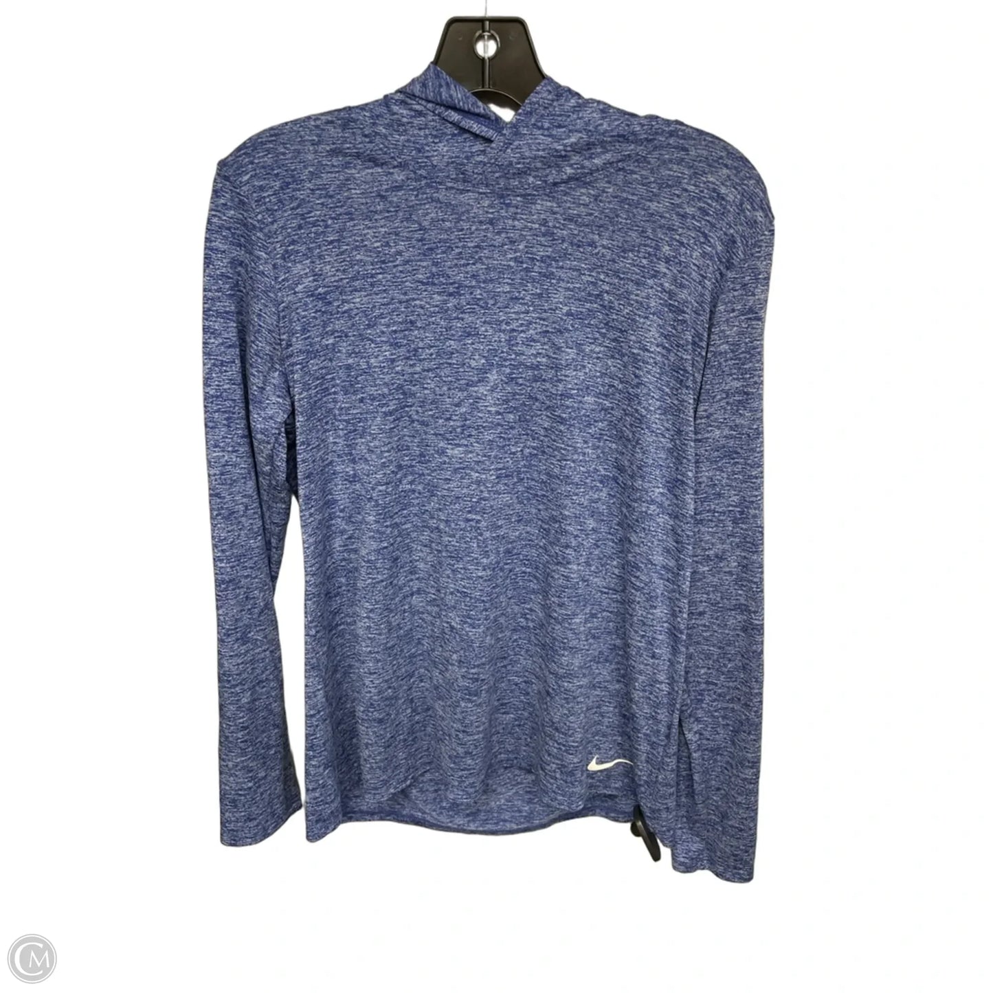 Athletic Top Long Sleeve Hoodie By Nike In Blue, Size: L