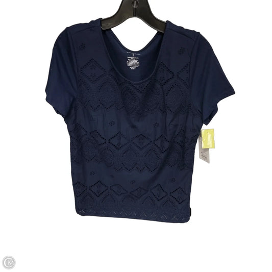 Top Short Sleeve By Croft And Barrow In Navy, Size: S