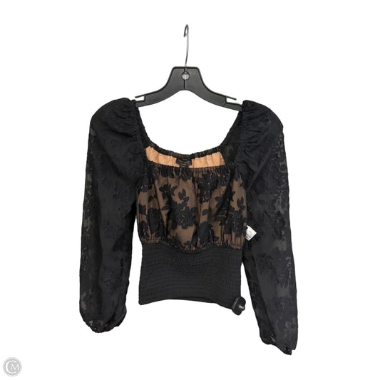 Blouse Long Sleeve By Current Air In Black, Size: Xxs