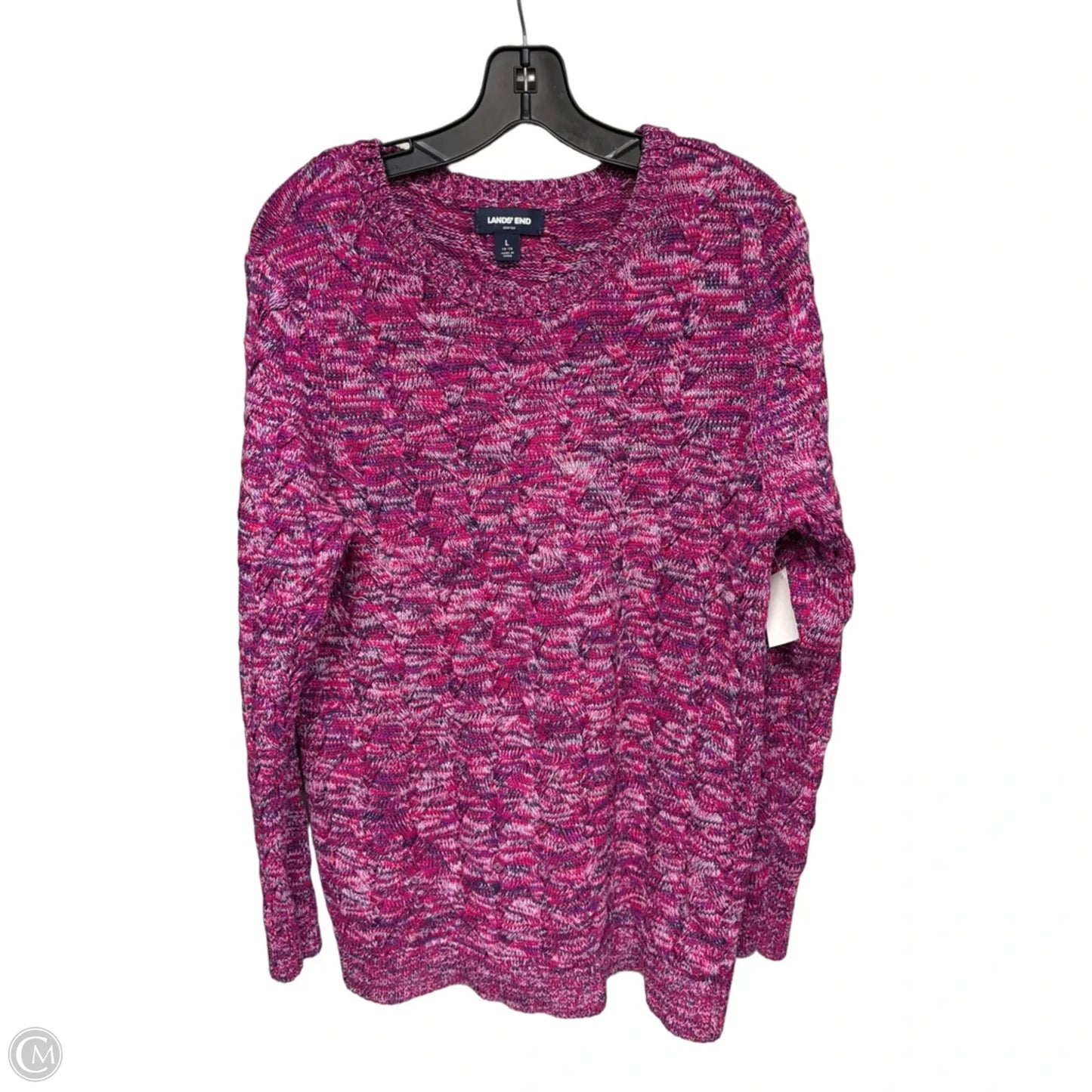 Sweater By Lands End In Pink, Size: L