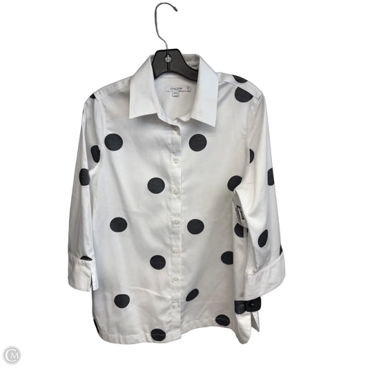 Blouse 3/4 Sleeve By Chicos In White, Size: M
