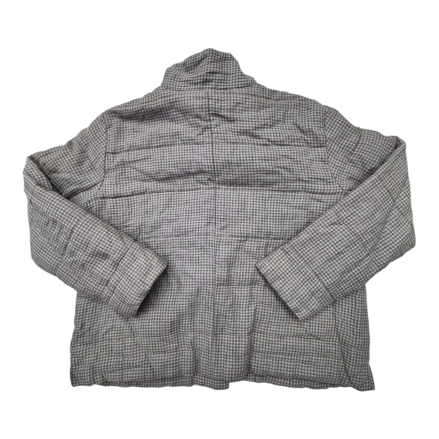 Jacket Designer By Eileen Fisher In Grey, Size:L