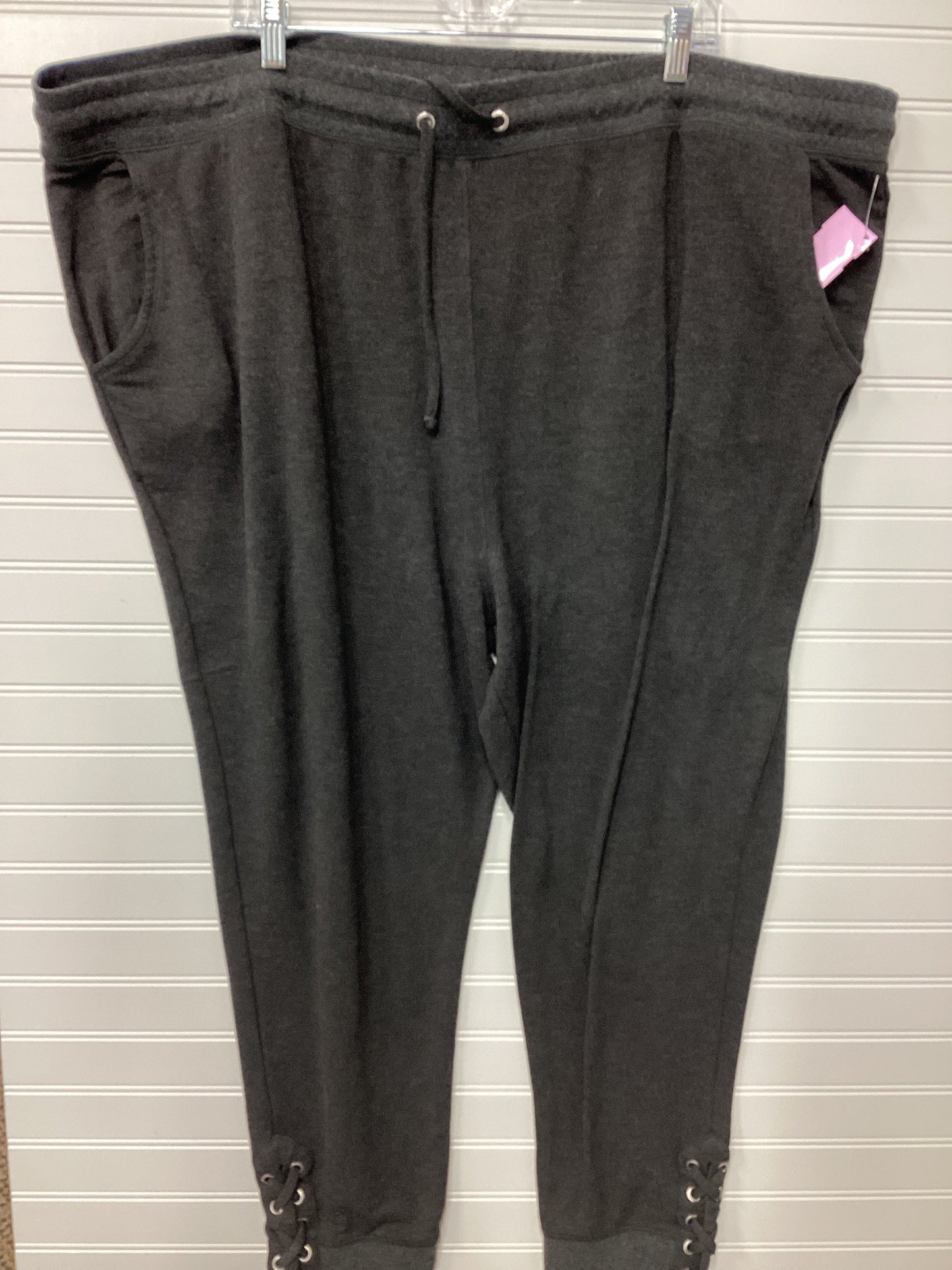 Pants Linen By Roamans In Grey, Size:3X