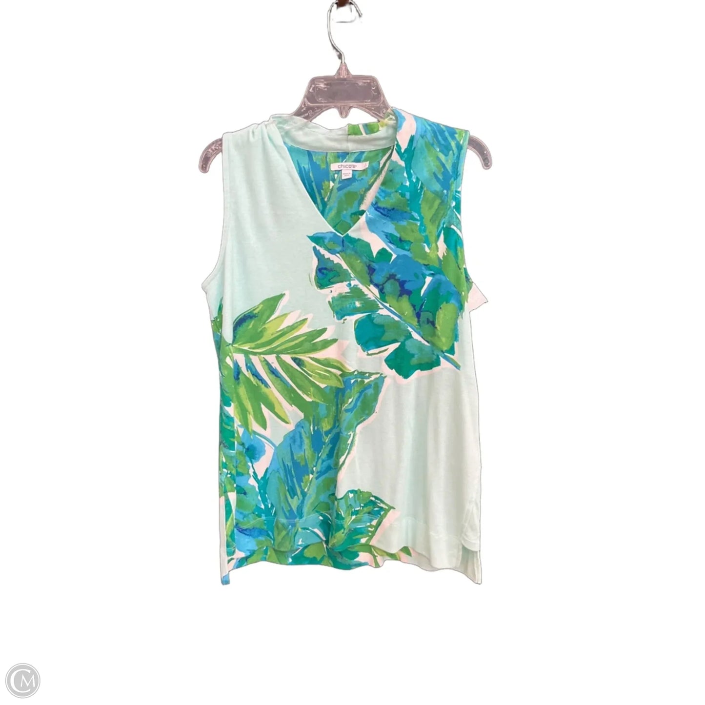 Top Sleeveless By Chicos In Green, Size: L
