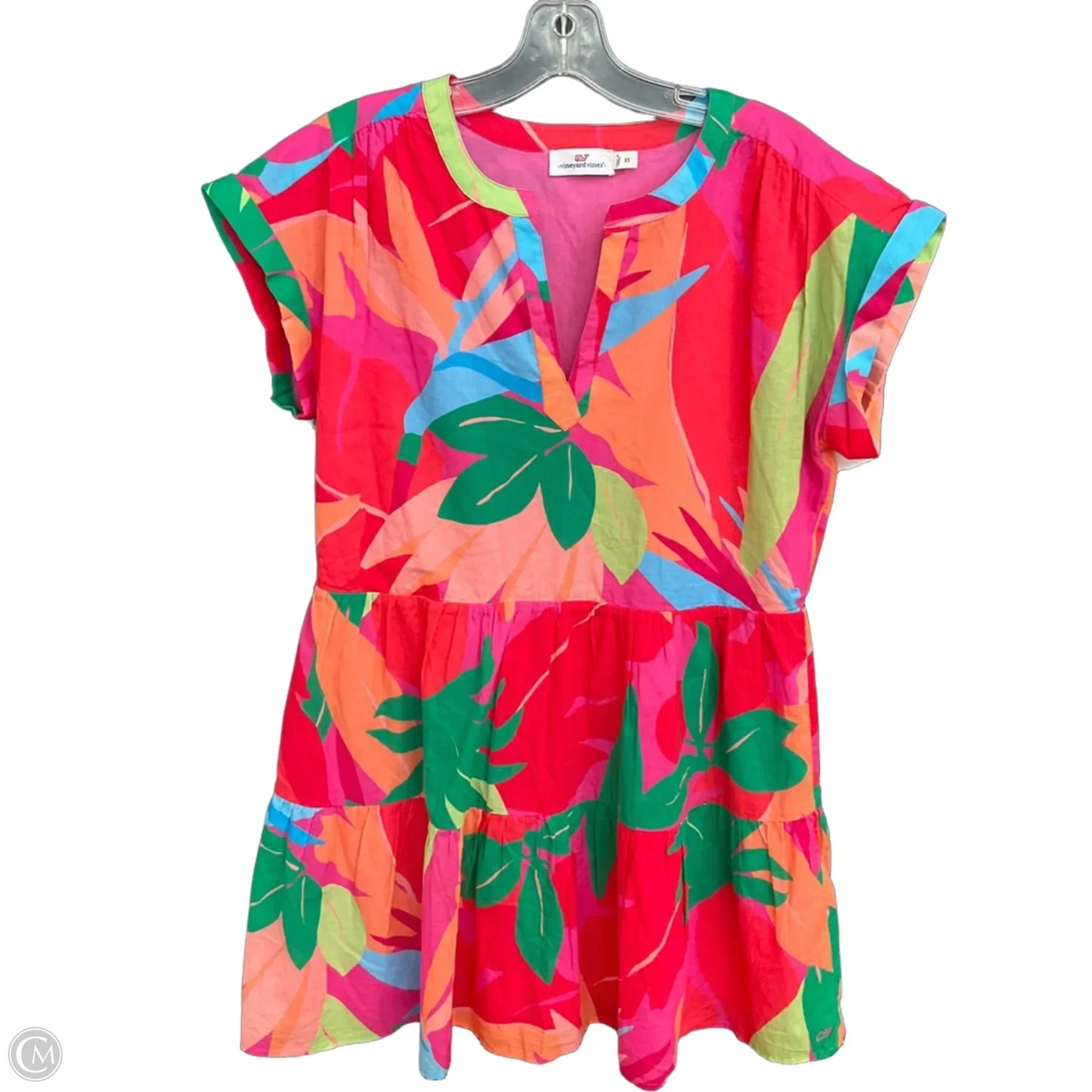 Dress Casual Midi By Vineyard Vines In Tropical Print, Size: Xs